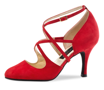 NE Marissa Red Suede - Dance Shoes | Blue Moon Ballroom Dance Supply