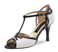 NE Paloma Black & White Leather - Dance Shoes | Blue Moon Ballroom Dance Supply