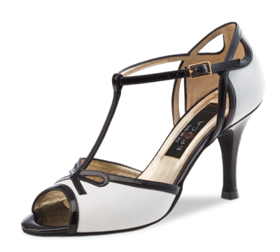 NE Paloma Black & White Leather - Dance Shoes | Blue Moon Ballroom Dance Supply