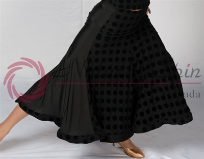 Style NS Black Dotted Ballroom Skirt | Blue Moon Ballroom Dance Supply