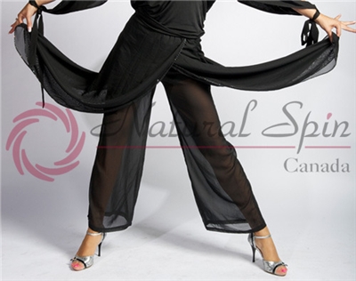 Style NS 10Pa003 Black Sheer Leg Pant - Women's Dancewear  | Blue Moon Ballroom Dance Supply