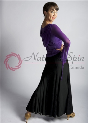 Style NS 10Ta40 Purple V Neck LS Top