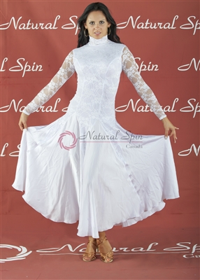 Style NS BD27 White Lace Ballroom Dress - Women's Dancewear | Blue Moon Ballroom Dance Supply