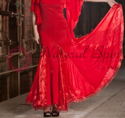 Style NS Two Tone Red Ballroom Skirt | Blue Moon Ballroom Dance Supply