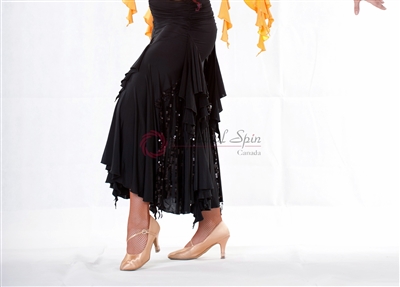 Style NS Black Ruffled Ballroom Skirt - Women's Dancewear | Blue Moon Ballroom Dance Supply