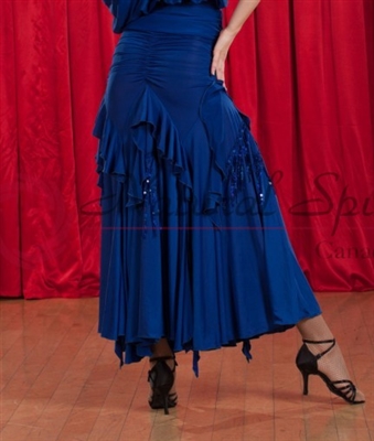 Style NS Blue Ruffled Ballroom Skirt - Women's Dancewear | Blue Moon Ballroom Dance Supply