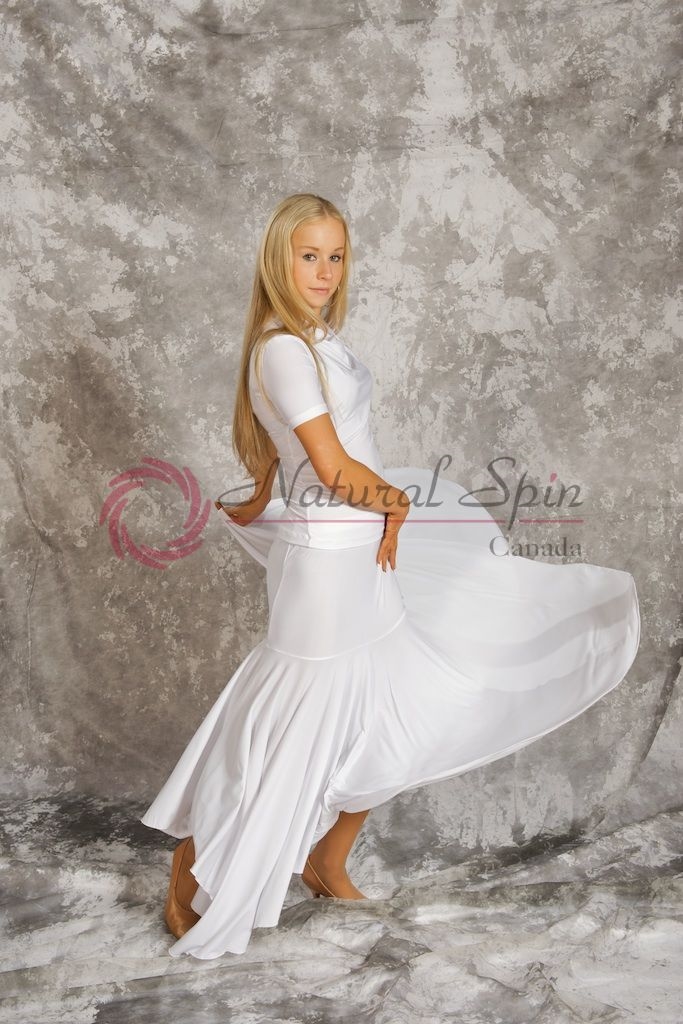 White Feather Ballroom Dance Dress Bubble Sleeves Tops Ballroom Skirt Women  Performance Clothing Waltz Dance Costume - AliExpress