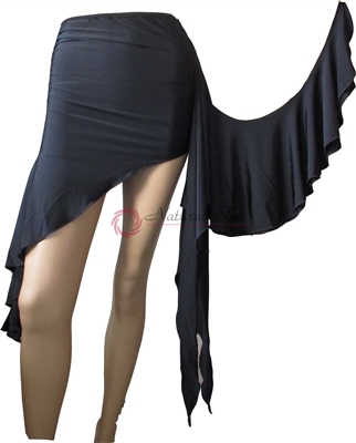 Style NS L007 Black Latin Wrap Tie Skirt