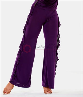 Style NS LP04 Purple Side Ruffle Pant