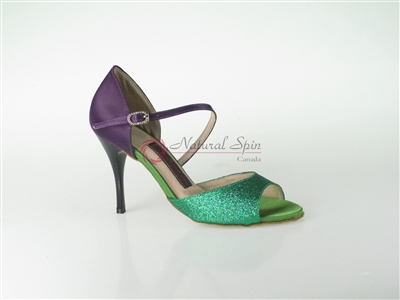 Style NS San Jose Green Glitter & Purple Satin