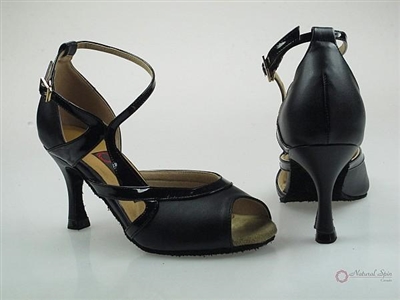 Style NS Santiago Black PU Open Toe Shoe - Women's Dancewear | Blue Moon Ballroom Dance Supply