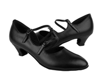 Style PP201 Black Faux Leather Vegan Cuban Heel - Ladies Dance Shoes | Blue Moon Ballroom Dance Supply