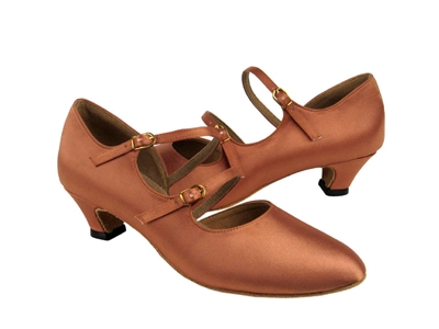 Style PP201 Tan Satin Vegan Cuban Heel