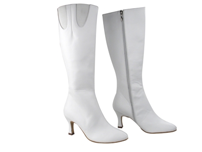 VF PP205 White Leather Boot - Dance Footwear | Blue Moon Ballroom Dance Supply