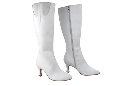 VF PP205 White Leather Boot - Dance Footwear | Blue Moon Ballroom Dance Supply