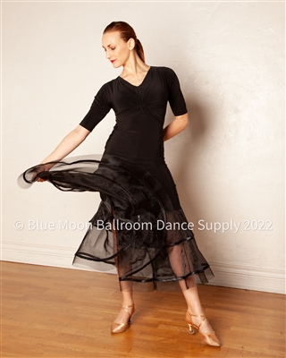 Style RS Atelier Chili Ballroom Practice Skirt Black - Women's Dancewear | Blue Moon Ballroom Dance Supply