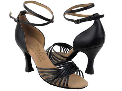Style S1001 Black Leather - Ladies Dance Shoes | Blue Moon Ballroom Dance Supply