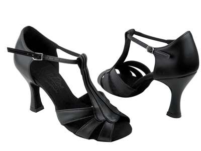 Style S2806 Black Leather - Ladies Dance Shoes | Blue Moon Ballroom Dance Supply