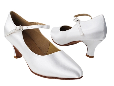 Style S9137 White Satin Dyeable - Ladies Dance Shoes | Blue Moon Ballroom Dance Supply
