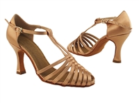 Style S9177 Tan Satin - Ladies Dance Shoes | Blue Moon Ballroom Dance Supply