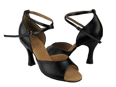 Style S9220 Black Leather - Ladies Dance Shoes | Blue Moon Ballroom Dance Supply