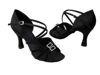 Style S92307 Black Satin - Ladies Dance Shoes | Blue Moon Ballroom Dance Supply