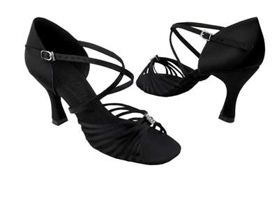 Style S92308 Black Satin - Ladies Dance Shoes | Blue Moon Ballroom Dance Supply
