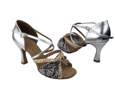 Style S92309 Gold & Silver Braid - Ladies Dance Shoes | Blue Moon Ballroom Dance Supply