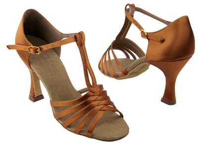 Style S92319 Dark Tan Satin - Ladies Dance Shoes | Blue Moon Ballroom Dance Supply