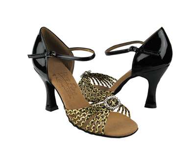 Style S9283 Black & Gold Braid - Ladies Dance Shoes | Blue Moon Ballroom Dance Supply