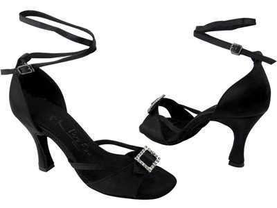 Style SERA1110 Black Satin - Ladies Dance Shoes | Blue Moon Ballroom Dance Supply