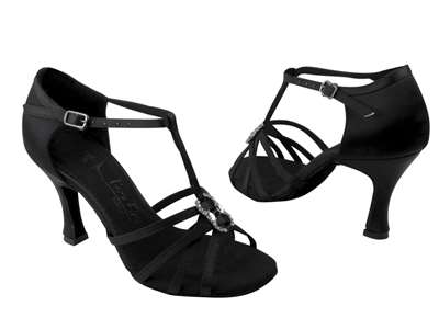 Style SERA1120 Black Satin - Ladies Dance Shoes | Blue Moon Ballroom Dance Supply