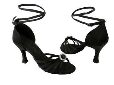Style SERA1123 Black Satin - Ladies Dance Shoes | Blue Moon Ballroom Dance Supply