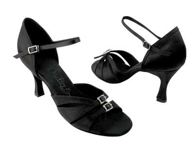Style SERA1131 Black Satin - Ladies Dance Shoes | Blue Moon Ballroom Dance Supply