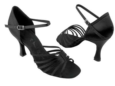 Style SERA1135 Black Satin - Ladies Dance Shoes | Blue Moon Ballroom Dance Supply