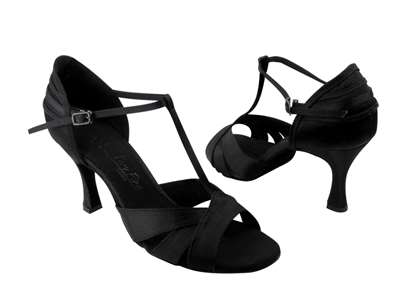 Style SERA1144 Black Satin - Ladies Dance Shoes | Blue Moon Ballroom Dance Supply