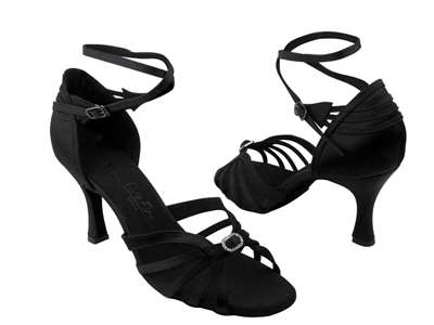 Style SERA1145 Black Satin - Ladies Dance Shoes | Blue Moon Ballroom Dance Supply