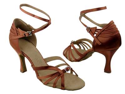 Style SERA1145 Dark Tan Satin - Ladies Dance Shoes | Blue Moon Ballroom Dance Supply