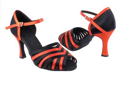 Style SERA1388 Black Satin & Red Satin - Ladies Dance Shoes | Blue Moon Ballroom Dance Supply