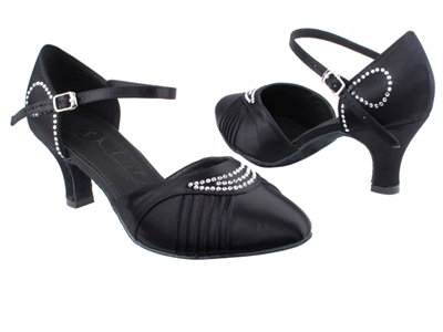 Style SERA1397 Black Satin - Ladies Dance Shoes | Blue Moon Ballroom Dance Supply