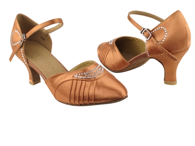 Style SERA1397 Tan Satin - Ladies Dance Shoes | Blue Moon Ballroom Dance Supply