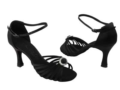 Style SERA1671b Black Satin - Ladies Dance Shoes | Blue Moon Ballroom Dance Supply