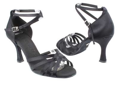 Style SERA2613 Black Satin - Ladies Dance Shoes | Blue Moon Ballroom Dance Supply