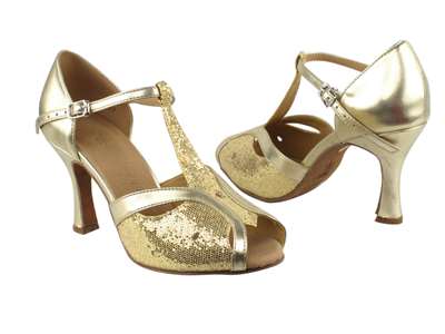 Style SERA2800 Gold Scale & Light Gold - Ladies Dance Shoes | Blue Moon Ballroom Dance Supply