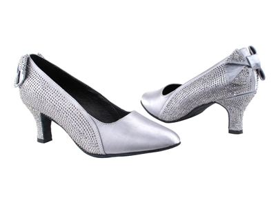 Style SERA5512 Grey Satin - Ladies Dance Shoes | Blue Moon Ballroom Dance Supply