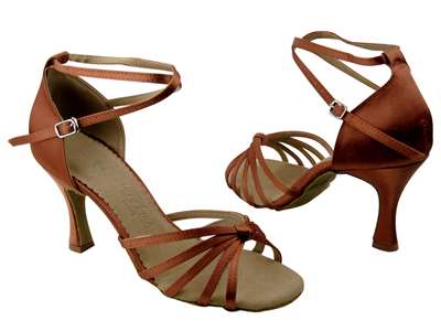 Style SERA6005 Dark Tan Satin - Ladies Dance Shoes | Blue Moon Ballroom Dance Supply