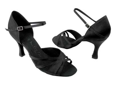 Style SERA6030 Black Satin - Ladies Dance Shoes | Blue Moon Ballroom Dance Supply