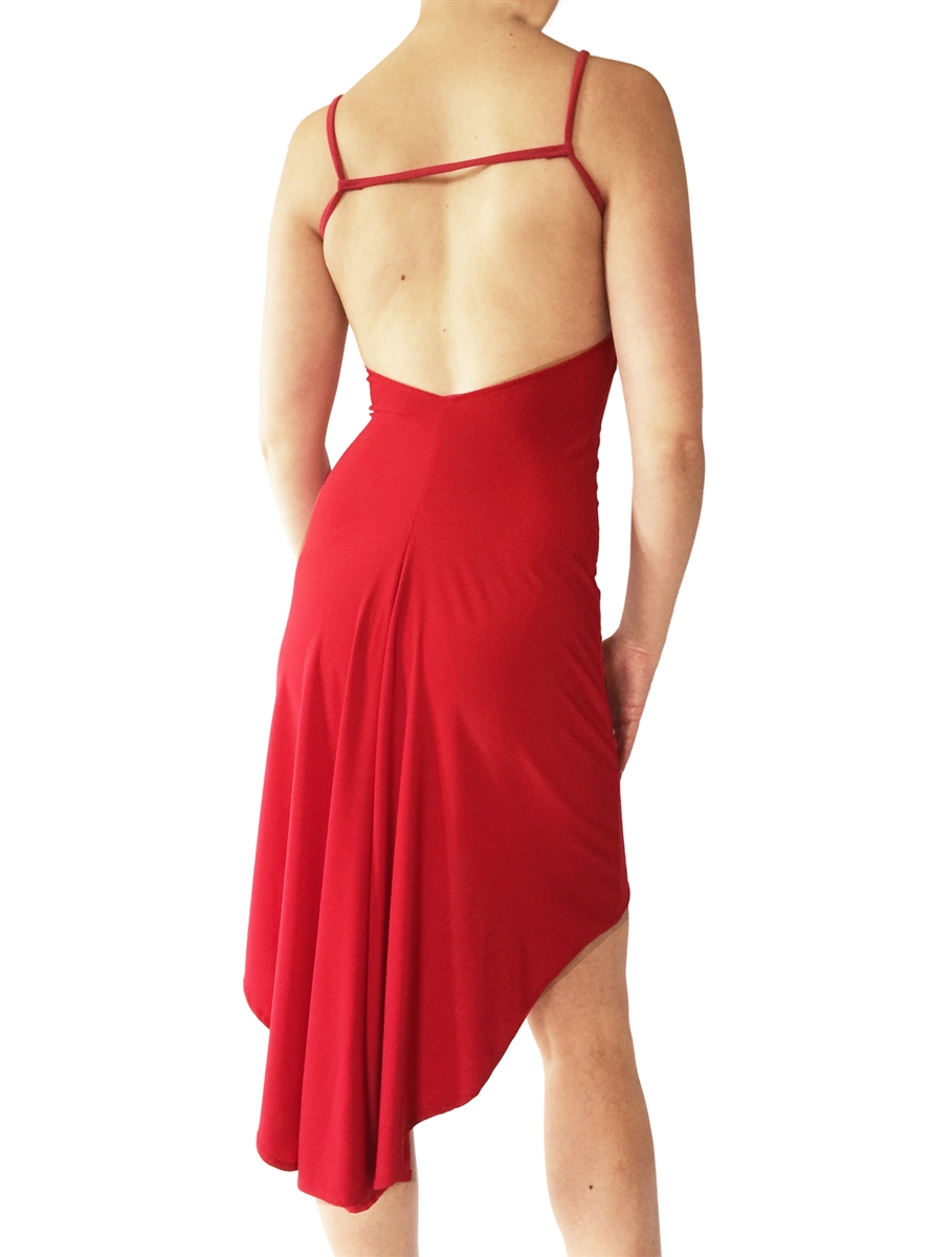 TL Godet Fishtail V-Back Jersey Tango Dress - Women's Dancewear