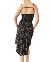 Style Godet High Back Stretch Lace Tango Dress - Women's Dancewear | Blue Moon Ballroom Dance Supply
