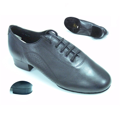 Tomas Black Leather Smooth Shoe - JT & Tomas Collection | Blue Moon Ballroom Dance Supply